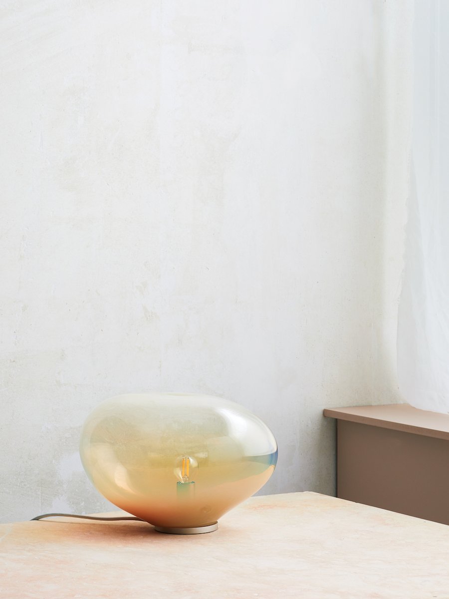 Sedna Amber Iridescent Size S Table Lamp by Simone Lueling for Eloa