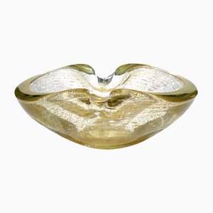 Seguso Murano Gold Glass Big Bowl, 1960s-KGD-2018467