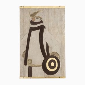 Seighaiha, Art Deco Style Composition, Canvas Painting-CEJ-1793947