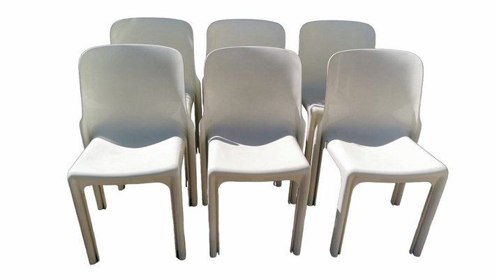 Selene Dining Chairs by Vico Magistretti for Artemide, 1969, Set of 6-QRS-1445117