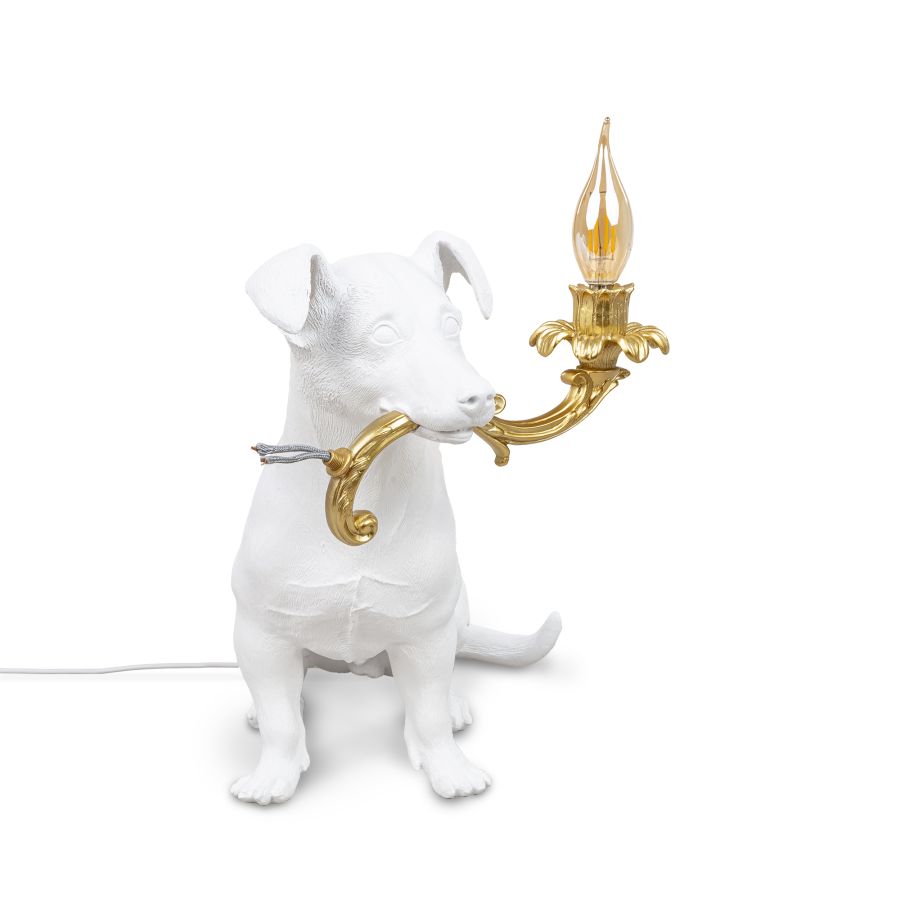 Resin Indoor Table Lamp Rio Lamp by Seletti #White & Gold