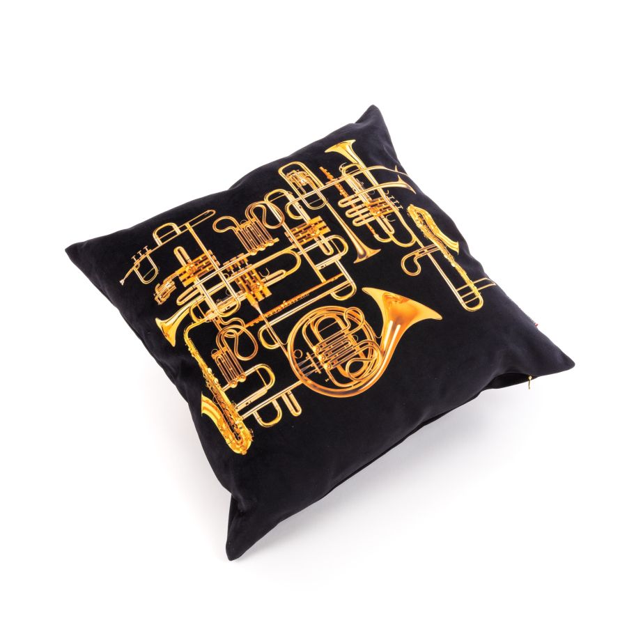 50x50 Fabric Cushion Trumpets by Seletti