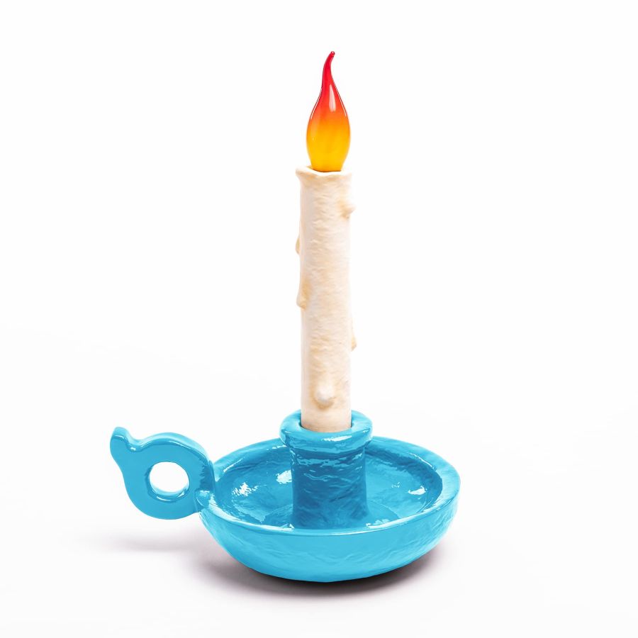 Resin Portable Lamp Bugia Lamp by Seletti #Light Blue
