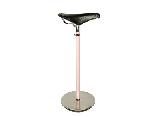 Sella Stool in Pink Metal and Leather by A. Castiglioni for Zanotta, 1960s-1970s-RD-1780785