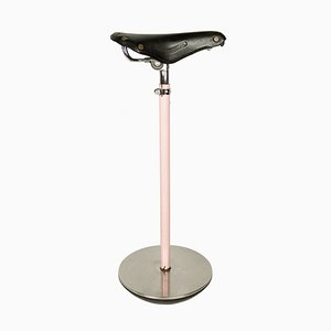 Sella Stool in Pink Metal and Leather by A. Castiglioni for Zanotta, 1960s-1970s-RD-1780785