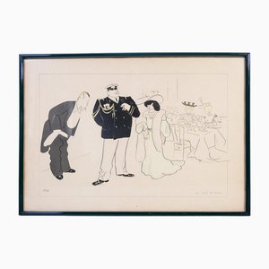 Sem or Georges Goursat, Figurative Composition, 19th Century, Lithograph, Framed-OJE-1721407