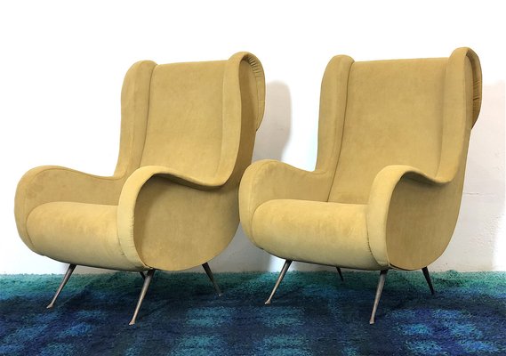 Senior Lounge Chairs attributed to Marco Zanuso, Italy, 1950s, Set of 2-FQG-1805320