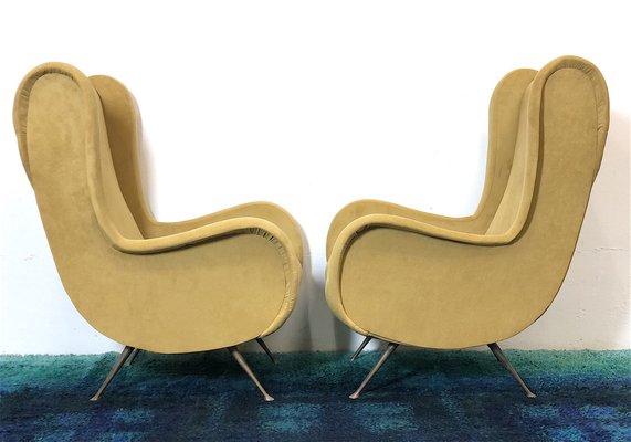 Senior Lounge Chairs attributed to Marco Zanuso, Italy, 1950s, Set of 2-FQG-1805320