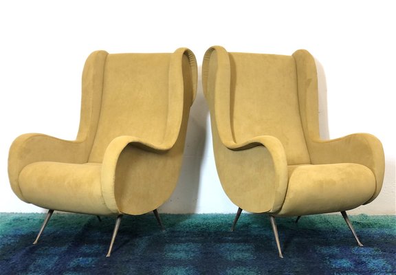 Senior Lounge Chairs attributed to Marco Zanuso, Italy, 1950s, Set of 2-FQG-1805320