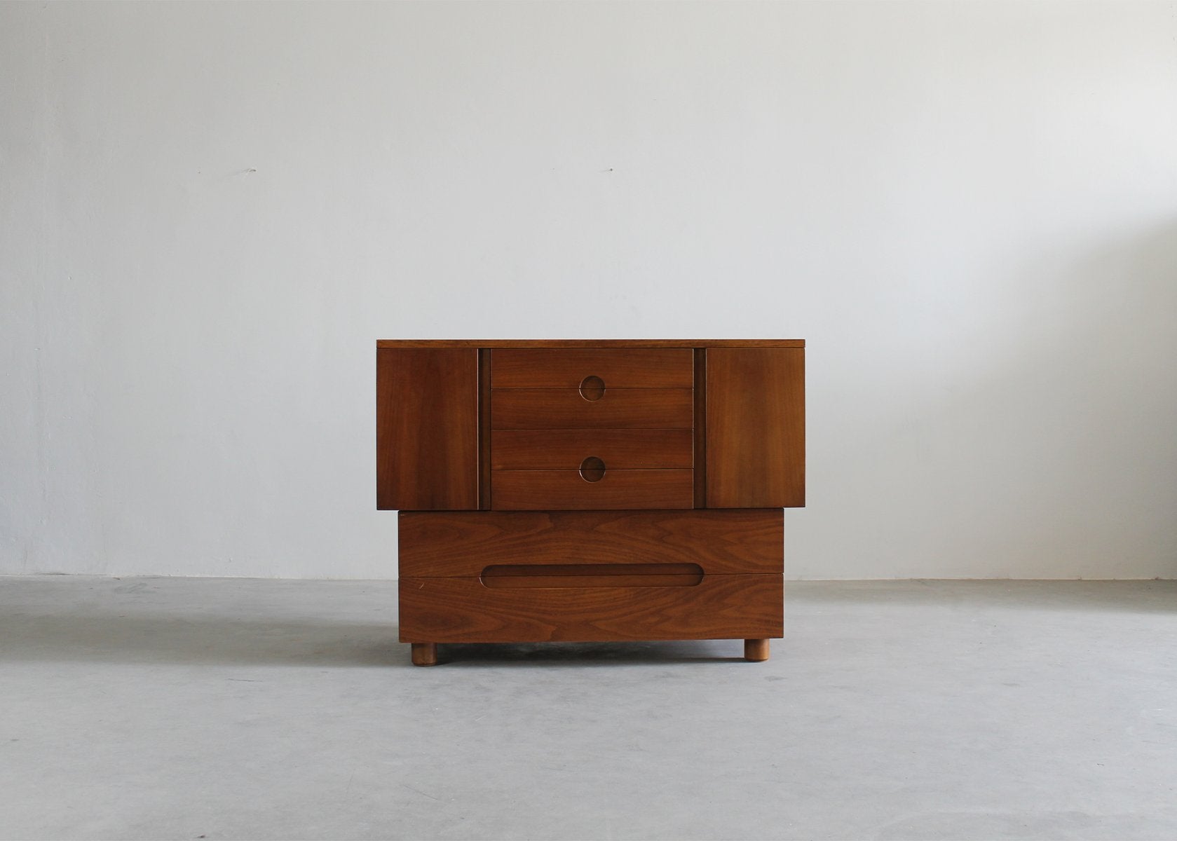 Serena Chest of Drawers in Walnut Wood by Poltronova, 1955