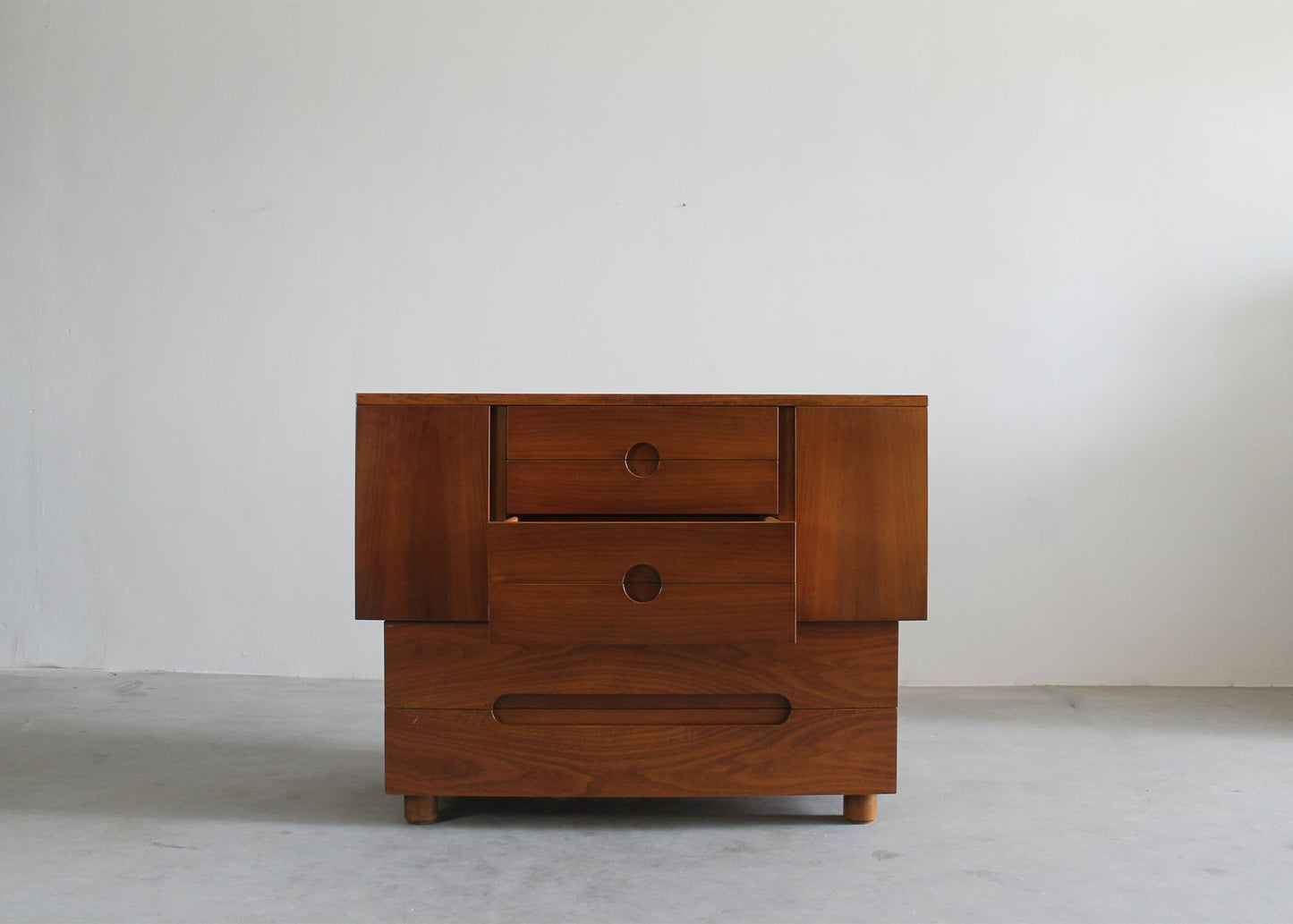 Serena Chest of Drawers in Walnut Wood by Poltronova, 1955