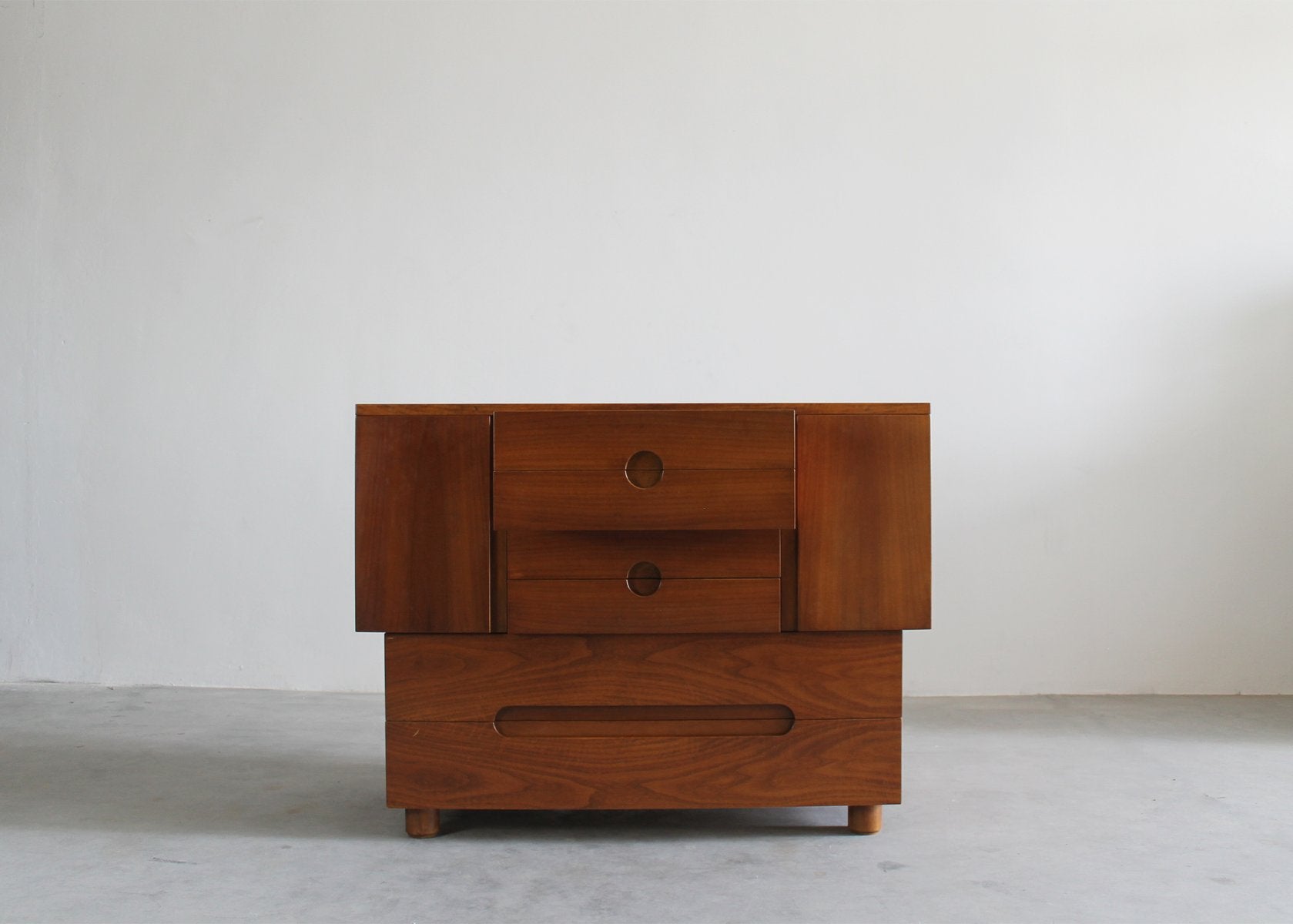 Serena Chest of Drawers in Walnut Wood by Poltronova, 1955