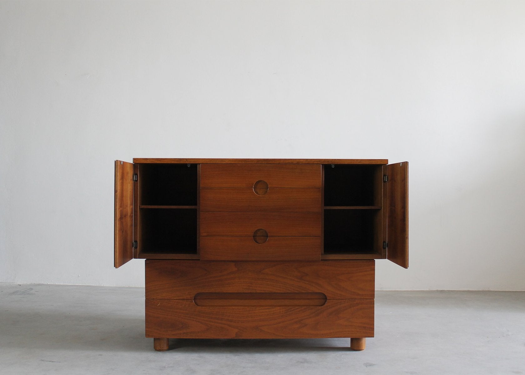 Serena Chest of Drawers in Walnut Wood by Poltronova, 1955