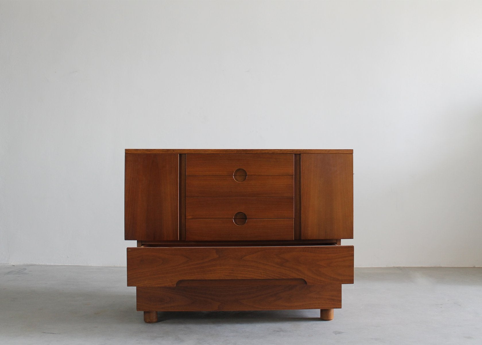 Serena Chest of Drawers in Walnut Wood by Poltronova, 1955