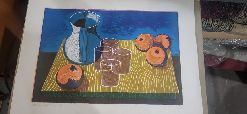 Sergio Agostini, Jag with Glasses and Oranges, 1966, Paper-TCS-2017118