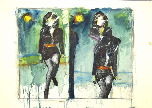 Sergio Barletta - 20th Century Top Model - Original Mixed Media - 1994