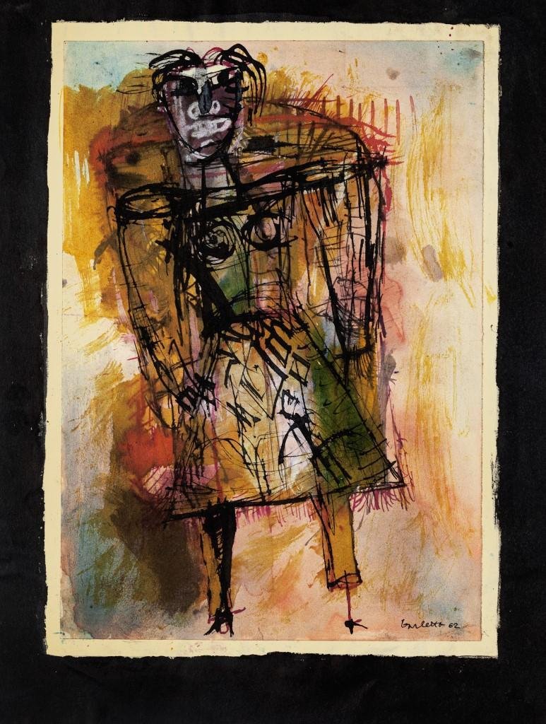 Sergio Barletta, Figure, Mixed Media, 1962