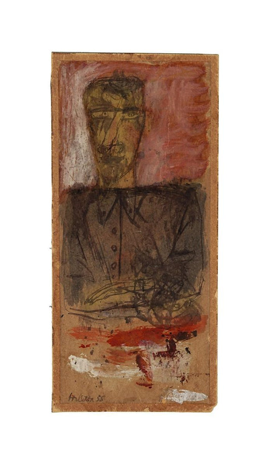 Sergio Barletta, Figure, Original Mixed Media, 1958, Cardboard