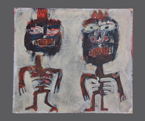 Sergio Barletta, Figures, 1960, Original Mixed Media Painting-ZCI-792511