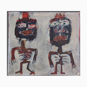 Sergio Barletta, Figures, 1960, Original Mixed Media Painting-ZCI-792511