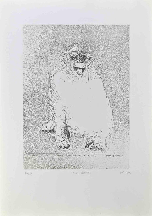 Sergio Barletta, Homo Ludens, Etching, 1991