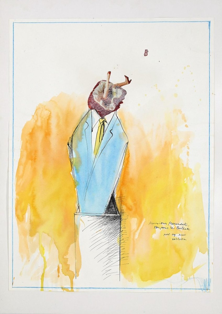 Sergio Barletta - Mr Mercadet for Pour Le Ballet - Ink and Watercolor - 2012