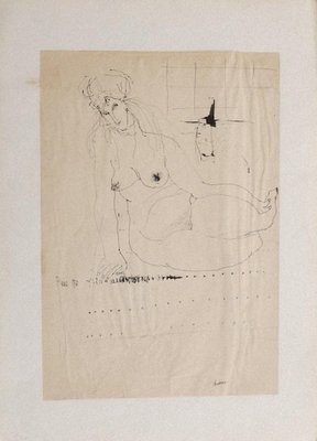 Sergio Barletta, Nude, 1958, Original Drawing in Pen-ZCI-792586