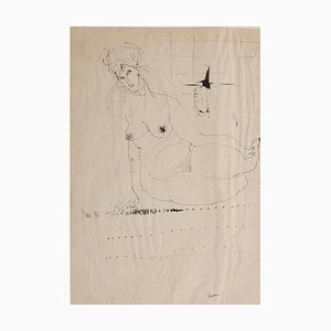 Sergio Barletta, Nude, 1958, Original Drawing in Pen-ZCI-792586