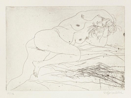 Sergio Barletta, Nude, 20th Century, Original Etching-ZCI-792585