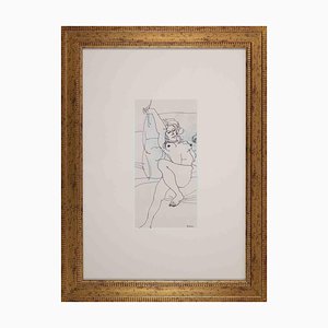 Sergio Barletta, Nude of Woman, Ink Drawing, 1970s, Framed-ZCI-1423464