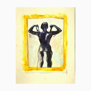 Sergio Barletta - Wrestling Woman - Original Mixed Media by Sergio Barletta - 1995-ZCI-842919