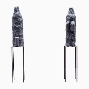 Sergio Ragalzi, Ombre Atomiche Sculptures, 1985, Iron & Stone, Set of 2-VCV-1407578