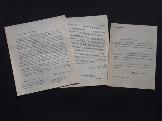 Sergio Romiti - Typewritten Letters Signed to Jacometti Nesto - 1951