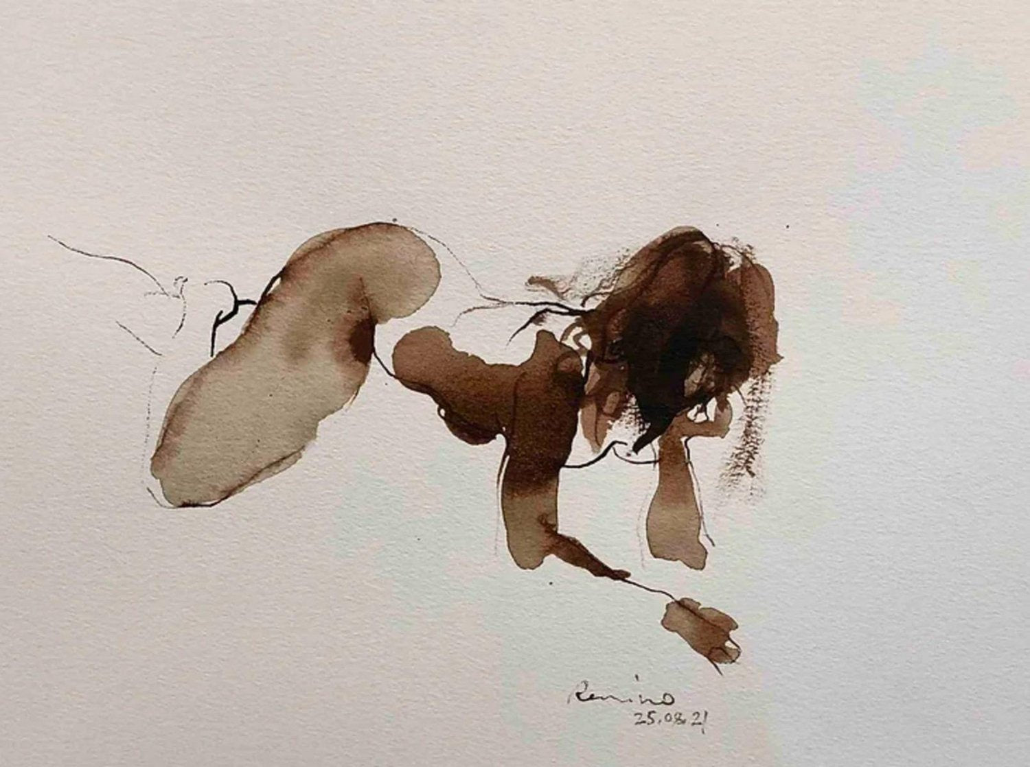 Serhiy Reznichenko, Nude Sketch, 21st Century, Watercolor