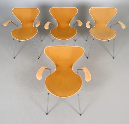 Series 7 Sjuan Chairs by Arne Jacobsen for Fritz Hansen, 1980s, Set of 4-JAG-2028244