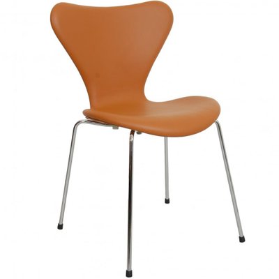 Series Seven Chair Model 3107 in Brown Leather by Arne Jacobsen for Fritz Hansen, 2000s-MTD-1769501