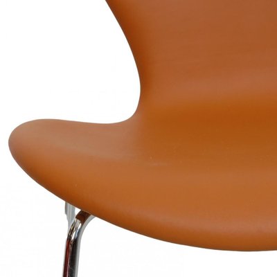 Series Seven Chair Model 3107 in Brown Leather by Arne Jacobsen for Fritz Hansen, 2000s-MTD-1769501