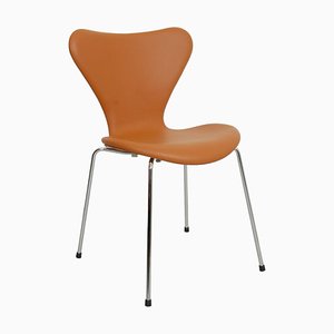 Series Seven Chair Model 3107 in Brown Leather by Arne Jacobsen for Fritz Hansen, 2000s-MTD-1769501