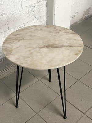 Service Table with White Marble Top, 1950s-JHL-1716349