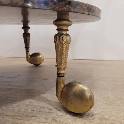 Serving Bar Cart in Goatskin and Brass, 1960s-NUC-2041079