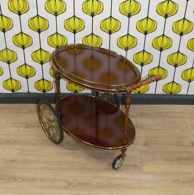 Serving Cart in Brass, Resopal and Rosewood, 1960s-AFE-1791752