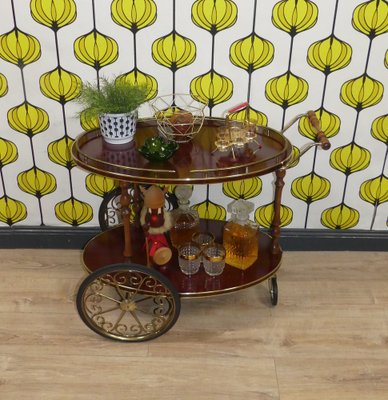 Serving Cart in Brass, Resopal and Rosewood, 1960s-AFE-1791752