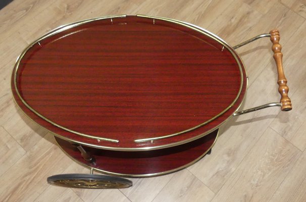 Serving Cart in Brass, Resopal and Rosewood, 1960s-AFE-1791752