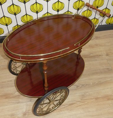 Serving Cart in Brass, Resopal and Rosewood, 1960s-AFE-1791752