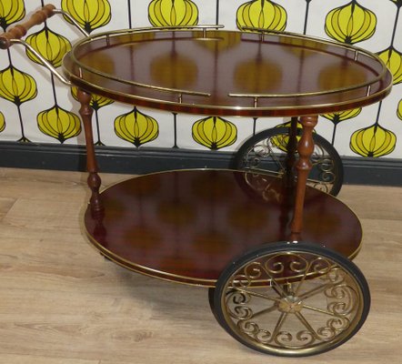 Serving Cart in Brass, Resopal and Rosewood, 1960s-AFE-1791752