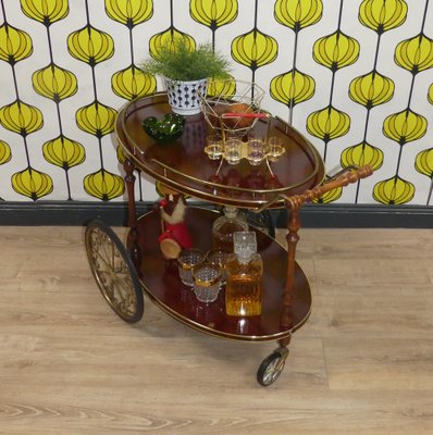 Serving Cart in Brass, Resopal and Rosewood, 1960s-AFE-1791752