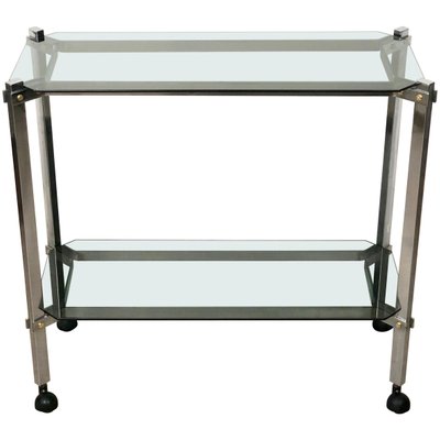 Serving Cart or Trolley in Chrome and Smoked Glass, Italy, 1970s-LYQ-1171579