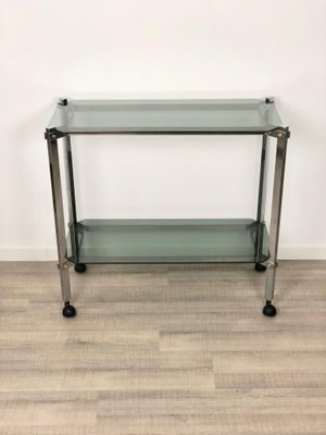 Serving Cart or Trolley in Chrome and Smoked Glass, Italy, 1970s-LYQ-1171579