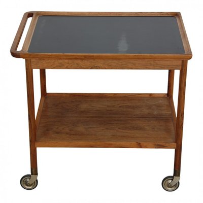 Serving Table in Rosewood with Black Table Top-MTD-1400239