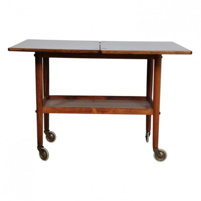 Serving Table in Rosewood with Black Top, 1960s-MTD-1400240